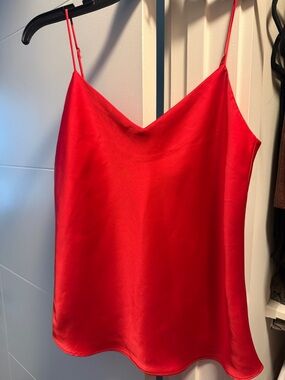Club Monaco Red Satin Spaghetti-Strap Camisole